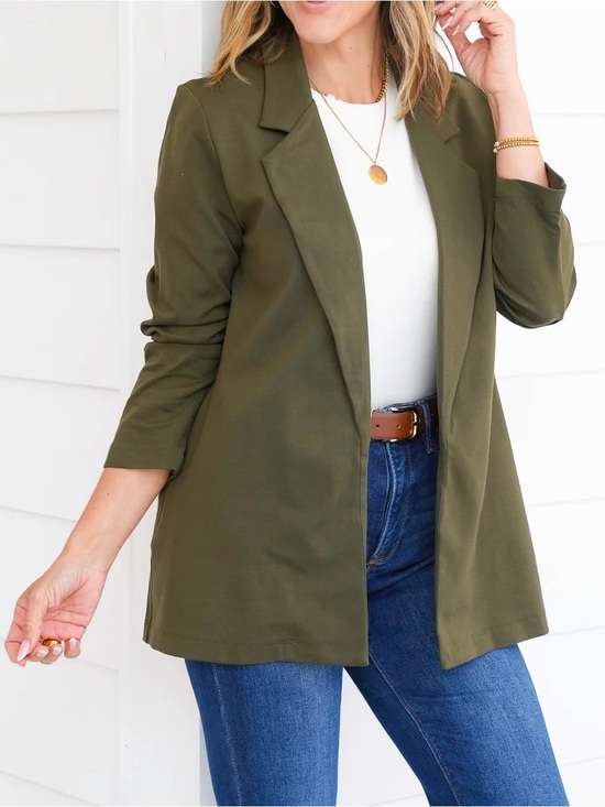 Dear Scarlett Jackets & Blazers - Olive DEAR SCARLETT MAGIC 3/4 BLAZER-Olive see matching Gala pants $16 too
